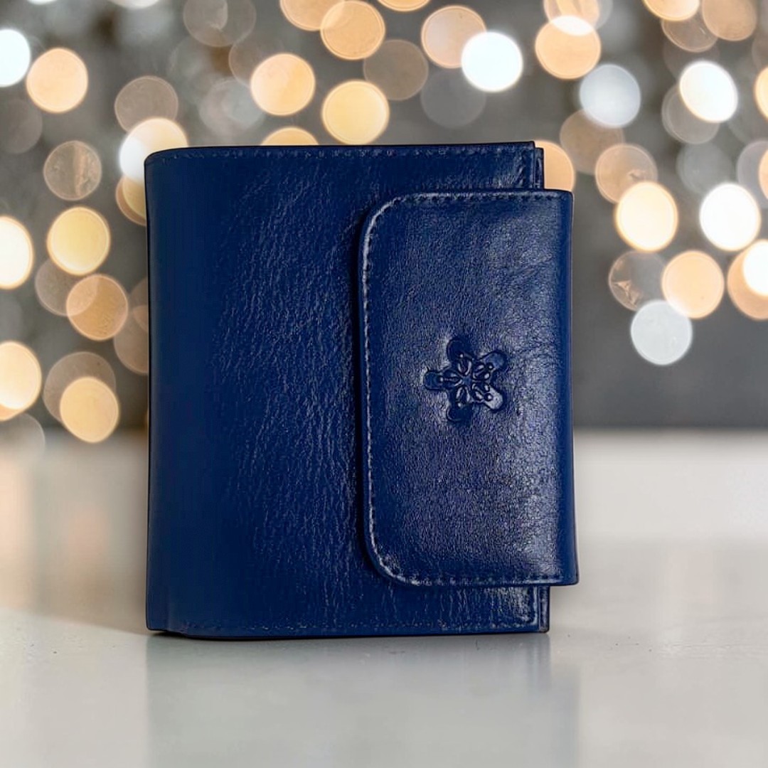 Bharasa Cow Leather Yumna Wallet Blue