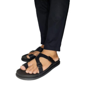 Bharasa Nuvai Cow Leather Sandals Black
